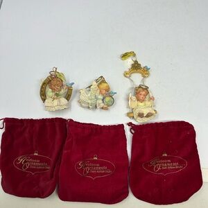 3 Ashton-Drake Angle Ornaments - Heirloom Ornaments Club Angel Christmas W9